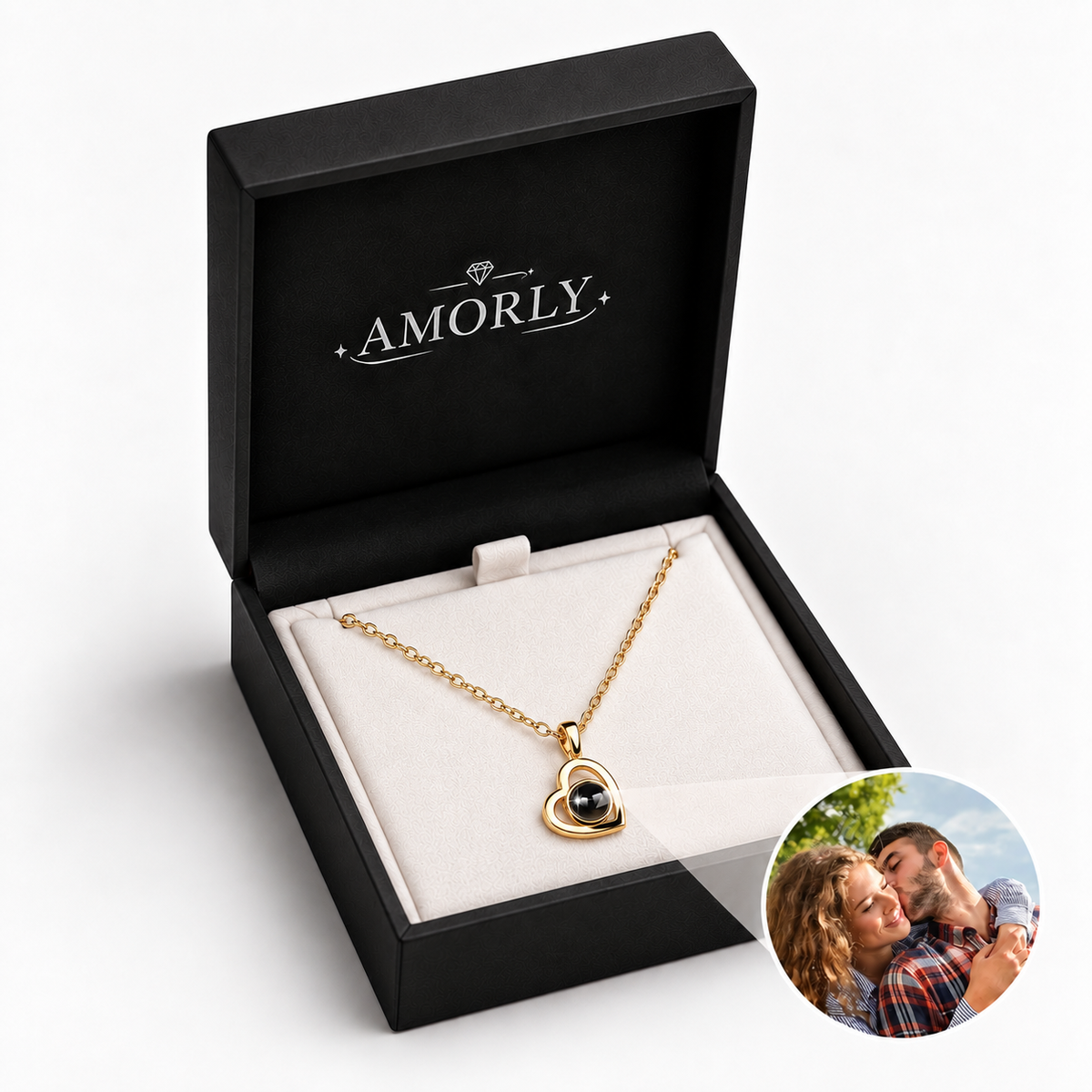 Amorly™ - Personalizowany Naszyjnik z Ukrytym Zdjęciem