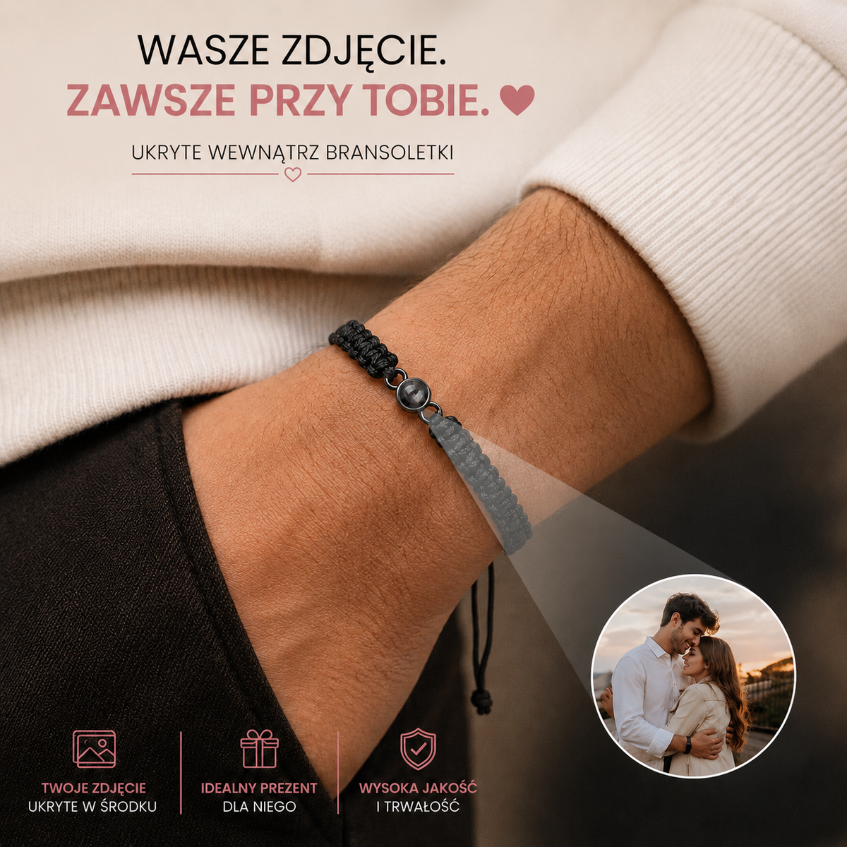 Amorly™ - Personalizowana Bransoletka z Ukrytym Zdjęciem